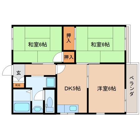 尼ケ辻駅 徒歩10分 2階の物件間取画像